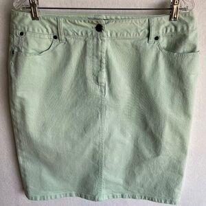 Talbots Denim 5-pocket Knee-length Skirt in Seafoam Green in Size 12
